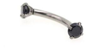 Piercing Sombracelha Banana Aço Cirúrgic Pedra Zircônia 3 Mm