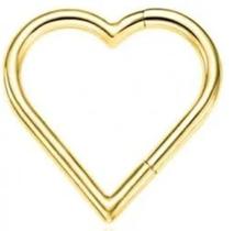 Piercing Titânio Argola Clicker Coração Gold 1.2*8mm Piercing Titânio Argola Clicker Coração Gold 1.2*8mm