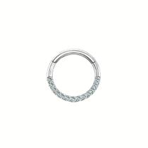 Piercing Titanio Argola Cravejada Mamilo Orelha Prata