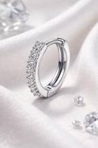 Piercing Titânio Argolinha 8mm Cravejado De Zircônias Prateado