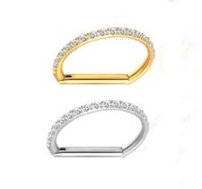 Piercing Titânio G23 Rosca Interna Haste Reta Conch Cor:PrateadoTamanho:10mm (G)