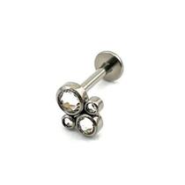 Piercing Titânio Labret Com Zircônias Rosca interna - Conch Trágus Piercing Titânio Labret Com Zircônias Rosca interna - Conch Trágus