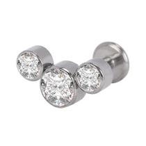 Piercing Titânio Orelha Zirconia