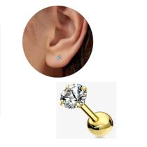 Piercing Tragus 8mm titânio cartilagem ponto de luz dourado