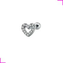 Piercing Tragus Cartilagem Coração Zirconia 6mm Piercing Tragus Cartilagem Coração Zirconia 6mm