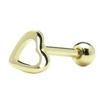 Piercing Tragus Cartilagem Orelha Hélix Coração De Ouro 18k Piercing Tragus Cartilagem Orelha Hélix Coração De Ouro 18k