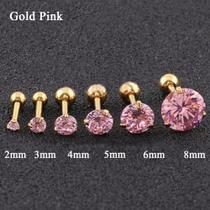 Piercing Tragus Cartilagem Ponto De Luz Dourado 2 3 4 5 Mm