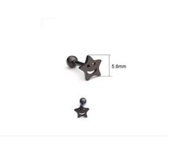 Piercing Tragus Chapa Preto Estrela 5 Mm Modelos