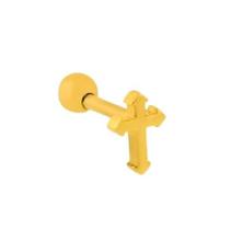 Piercing Tragus Cruz Em Ouro Com Autenticidade Piercing Tragus Cruz Em Ouro Com Autenticidade