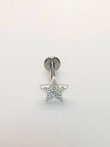 Piercing tragus estrela cravejada zirconias Prata 925