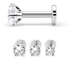 Piercing Tragus Flat Helix Labret Pedra Zirconia 2 3 E 4 Mm Piercing Tragus Flat Helix Labret Pedra Zirconia 2 3 E 4 Mm