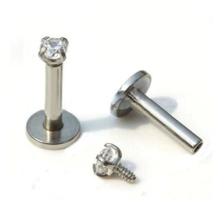 Piercing Tragus Flat Helix Labret - Prateado - 3 Mm / 8 Mm