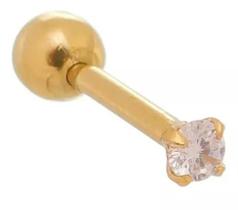 Piercing Tragus Helix Cartilagem Ouro Puro 18k Ponto De Luz