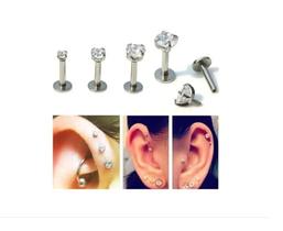 Piercing Tragus Labret 4Mm Zirconia Haste De 10Mm