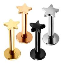 Piercing Tragus Labret Cartilagem Mini Estrela 4 Mm Aço