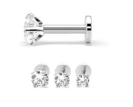 Piercing Tragus Labret Zirconia 2Mm Haste 8Mm