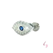 Piercing Tragus Olho Grego Base Reta Prata 925