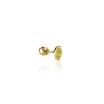 Piercing Tragus Orelha Cartilagem Em Ouro 18k Peridoto Natural