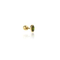 Piercing Tragus Orelha Cartilagem Em Ouro 18k Turmalina Verde