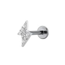 Piercing Tragus Raio Cravejado Base Reta Prata 925