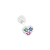 Piercing Tragus Reto 8mm Prata 925 Coração Piercing Tragus Reto 8mm Prata 925 Coração