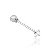 Piercing Tragus Reto Prata 925 Pedra de Zircônia