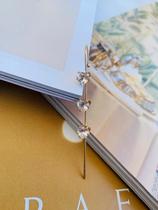 Piercing transversal de coração cristal folheado ouro e prata