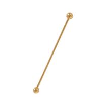 Piercing Transversal Dourado Titânio G23 40mm Hipoalergico