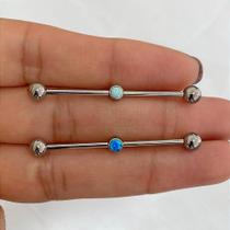 Piercing Transversal em Titânio com Zircônia ou Opala - 1,6mm