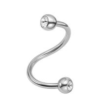 Piercing Twister Aço Cirúrgico com Pedras