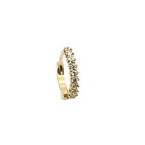 Piercing Uma Peça Argola Trava Click 9 Pedra Branca 7mm - Ouro 18k