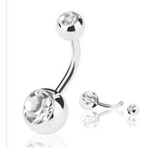 Piercing Umbigo 2 Pedras Aço Cirúrgico Piercing Umbigo 2 Pedras Aço Cirúrgico