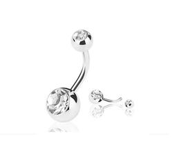 Piercing Umbigo 2 Pedras Aço Cirúrgico Haste 1,6Mm 10 Mm Piercing Umbigo 2 Pedras Aço Cirúrgico Haste 1,6Mm 10 Mm