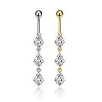 Piercing Umbigo 3 Zircônias - Aço cirúrgico/Semijoia Cor:Dourado Piercing Umbigo 3 Zircônias - Aço cirúrgico/Semijoia Cor:Dourado