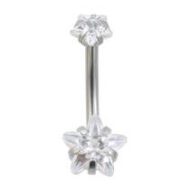 Piercing Umbigo Aço Cirúrgico Estrela com Zircônias Piercing Umbigo Aço Cirúrgico Estrela com Zircônias