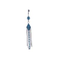 Piercing Umbigo Cascata Pendurado Rosa Folheado Prata Piercing Umbigo Cascata Pendurado Rosa Folheado Prata