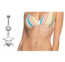 Piercing Umbigo Caveira Pirata Sintética Preto E Rosa Punk Piercing Umbigo Caveira Pirata Sintética Preto E Rosa Punk