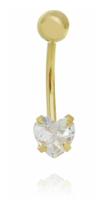 Piercing Umbigo Coração Pequeno Aço Cirúrgico Pvd Gold