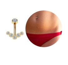 Piercing Umbigo Delicado 5 Pontos Luz Modelo Aço Cirúrgico