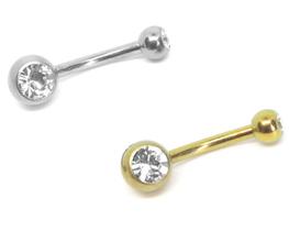 Piercing Umbigo Aço Cirúrgico com Zircônias M2 Piercing M2