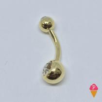 Piercing Umbigo Folheado a Ouro
