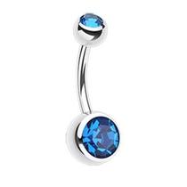 Piercing Umbigo Grande com 2 Pedras Decorativas Piercing Umbigo Grande com 2 Pedras Decorativas