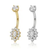 Piercing Umbigo Orvalho de Cristal - Titânio G23 Ouro PVD Cor:Dourado Piercing Umbigo Orvalho de Cristal - Titânio G23 Ouro PVD Cor:Dourado