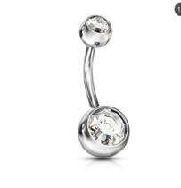 piercing Umbigo Pedra Branca