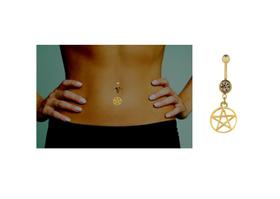 Piercing Umbigo Pentagrama Bruxa Haste Em Aço Cirúrgico Piercing Umbigo Pentagrama Bruxa Haste Em Aço Cirúrgico