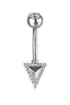 Piercing Umbigo Prata 925 Triangulo Cravejado Hipoalergênico Piercing Umbigo Prata 925 Triangulo Cravejado Hipoalergênico