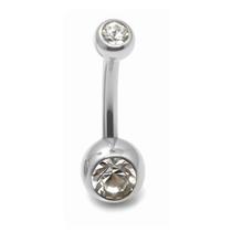 Piercing Umbigo Titânio com Zircônias