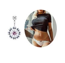 Piercing umbigo zirconia flor aço cirúrgico luxo Piercing umbigo zirconia flor aço cirúrgico luxo