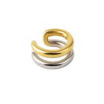 Piercing Vih Triny Bicolor Encaixe na Orelha Banhado a Ouro