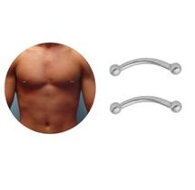 Piercinng curvo bananinha mamilo 25mm titânio modelo